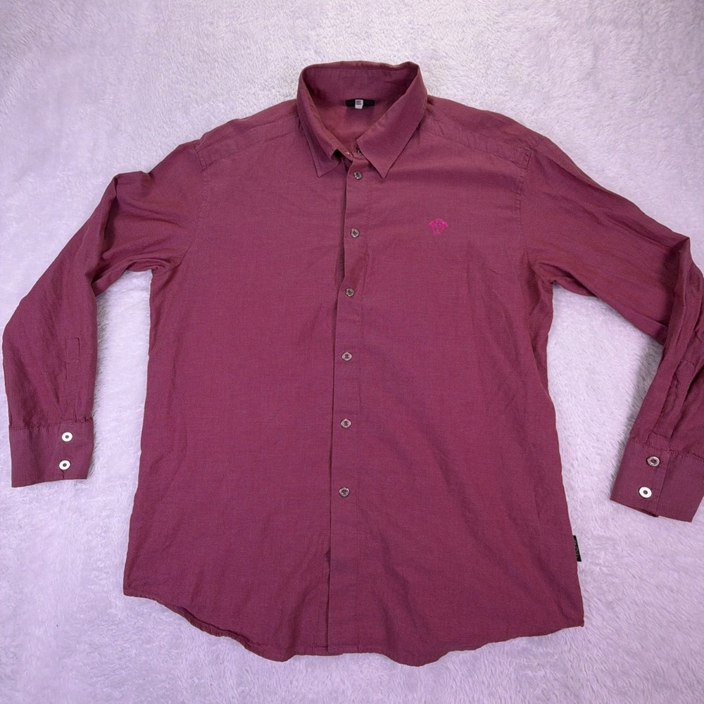 Y2K Versace Jeans Couture Snap Button Men's 3XL Cotton Shirt